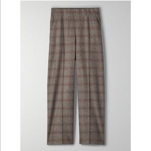 Aritzia Wilfred Easy Pants in Brown Plaid